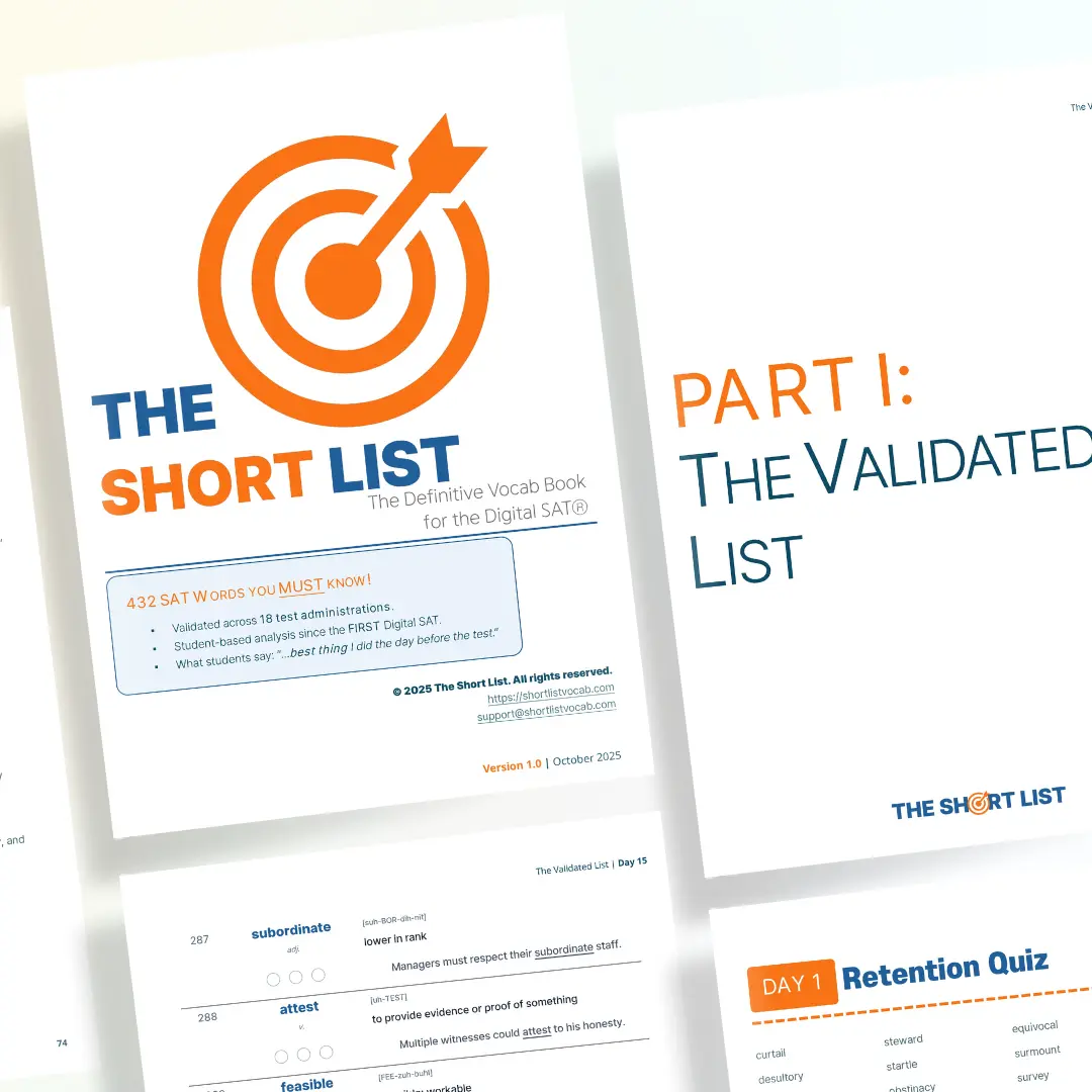 The Short List SAT Vocab PDF Mockup